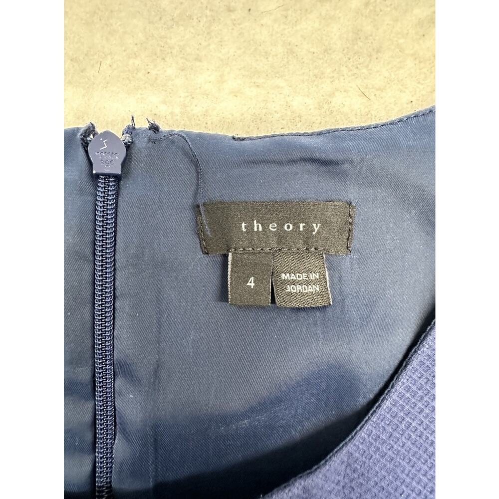 THEORY Womens 4 Navy Dress Career Classic A Line Crewneck Knit Stretch See Descr - Picture 2 of 10